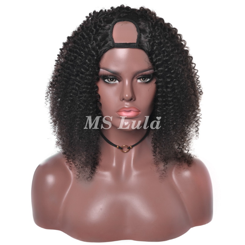 Virgin Human Hair Kinky Curly U Part Wigs - 图片 2